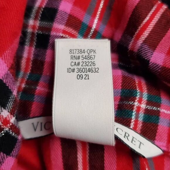 Victoria Secret VS Small red Pajama Button Front Shirt - Picture 8 of 9